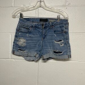 Aeropostale Women's Light Blue Ripped Jean Shorts